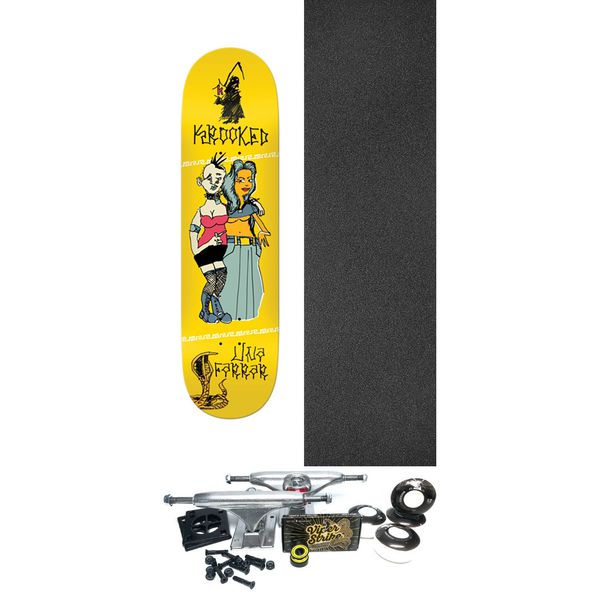 Krooked Skateboards Una Farrar Punx Yellow Skateboard Deck True Fit - 8.38" x 31.75" - Complete Skateboard Bundle